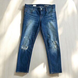 GAP 1969 Distressed Real Straight Jeans Size 30 Short